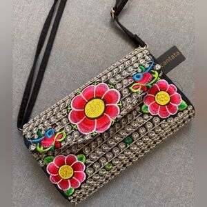 Embroidered crossbody bag